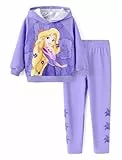 Disney Prinzessin Kleinkind Mädchen Kleidung Langarm Hoodies und Leggings Bekleidungssets Herbst Casual Pullover Trainingsanzug, Princess-Rapunzel-Lila, 4-5 Jahre