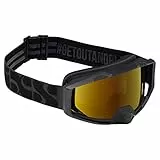 IXS Goggle Trigger Black/Mirror Gold Brille, Erwachsene, Unisex, Schwarz, Uni