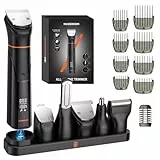 MAXGROOM 6 in 1 Barttrimmer, Elektrischer Bartschneider Herren mit Magnetischen Schneideinheit, 120 Min Akkulaufzeit Beard Trimmer, IPX6 Wasserdicht Bartrasierer Leicht zu Reinigen, Type-C