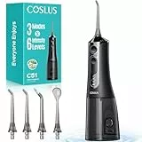 COSLUS C51 Munddusche Elektrische Kabellos Testsieger 2026: 3 Modi und 6 Druckeinstellungen - 300ML irrigator zähne für Oral Health Enthusiasten Benutzer mit empfindlichem Zahnfleisch - Kompakt Reisen