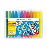Eberhard Faber 551224 - Filzstifte Set Colori, 24 dicke Malstifte in Kunststoffbox