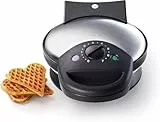 Wilfa BELL Waffeleisen I 1.400 Watt I 23cm große Herzwaffeln I 7 Temperaturmodi I Mit Alarm-Glocke und Signal-Licht (schwarz-silber)