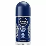 Nivea Men Cool Kick Anti-Transpirant Roll-On (6 x 50 ml), Männer Deo, Fresh 48H Schutz + Cool-Care