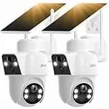 ANRAN 2MP+2MP Dual-Lens Überwachungskamera Aussen Sola WIFI6,180°/360°PTZ Kamera Überwachung Aussen,Farbnachtsicht & 2-Wege-Audio,PIR Erkennung & Intelligenter Alarm,IP66 Wasserdicht,Für Alexa,2PCS