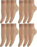 BANANALU 36 Paar Feinsocken Nylon Socken Feinsöckchen Socken Seidenfein Naturale 36 Paar