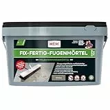 MEM Fix-Fertig-Fugenmörtel Fein Steingrau – 20 kg – Gebrauchsfertiger Pflasterfugenmörtel für Enge Fugen ab 3 mm – Frost- & Wetterbeständig – Für Naturstein, Beton, Klinker & Keramik