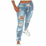 Schlupfjeans Damen, Schwarze Jeans, Jeans Hosen Hohe Frauen Flares Loch Solide Hosen Farbe Plus Größe Hosen Kurze Jeanshosen, Must Haves