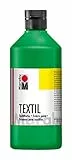 Marabu 17160075062 - Textil Stoffmalfarbe für helle Stoffe, Hellgrün 500 ml, Druckfarbe auf Wasserbasis, waschbeständig bis 60°C, Fixierung durch Bügeln o. Backofen