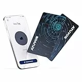 ATUVOS Neu Dual-System Air Tag Karte Pro Thin 1.6mm 2er Pack, Wiederaufladbarer Wallet Tracker Card Kompatibel mit Android Google Mein Gerät Finden or iOS Apple Wo ist? App (Huawei Nicht unterstützt)