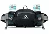 WATERFLY Gürteltasche Bauchtasche mit Flaschenhalter Handyfach Wasserdicht Multifunktionale Reise Hüfttasche für Outdoor Sport Camping Ausflug Jogging Wandern Klettern Radfahren Trekking (Dunkelgrau)