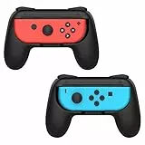 MoKo Switch Joy Con Grip Kompatibel mit Nintendo Switch/Switch OLED Modell, [2 Stück] Griff Halterung Gaming Controller Komfort Gamepad Grips, Schwarz