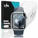 LϟK 8 Stücke Schutzfolie für Apple Watch Series 9/8/7 45mm Folie - Blasenfrei Kratzfest Anti-Staub HD Klar Selbstheilung Flexible TPU Displayschutzfolie für iWatch S9 45mm 2023
