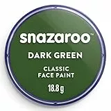 Snazaroo 1118455 Schminkfarbe - Dunkelgrün, 18ml Topf - hautfreundliche Gesichtschminke auf Wasserbasis, wasservermalbar, parabenfrei, Face & Bodypaint Farbe für Kinder & Erwachsene