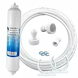 Filtrotech Union 1/AS5K Wasserfilter Kühlschrankfilter für Samsung, Bosch, LG Side-by-Side | Externer Filter & komplettes Anschluss-Set | 5m Schlauch 1/4 Zoll, Universal kompatibel für Kühlschränke