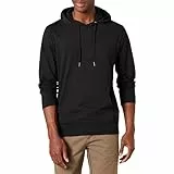 Amazon Essentials Herren Leichter Kapuzenpullover aus Jersey, Schwarz, L