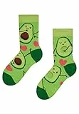 Dedoles Socken Unisex Damen Herren & Kinder Baumwolle viele lustige Designs 1 Paar Geschenk links rechts verschieden, Farbe Grün, Motiv Avocado-Liebe, Gr. 43-46