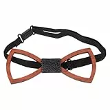 Amosfun Holzfliege Herren Anzug Fliege Schleife Bart Form Handgemachte Männer Holz Fliegen für Hochzeit Bräutigam Trauzeuge Gentleman Accessoires