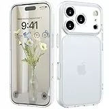 HGH Matt Hülle für iPhone 17 Pro mit Kameraschutz, [Militärschutz] Stoßfest FallSchutz, Durchscheinende Rückseite Anti-Fingerabdruck Hülle für iPhone 17 Pro (Matte Weiß)
