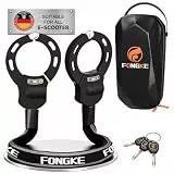 FONGKE E Scooter Schloss mit Tasche, Handschellenschloss, Schloss für E Scooter, Fahrradschloss Hohe Sicherheit, Kettenschloss Fahrrad Diebstahlsicher, Feuergehärteter Stahl, Ideal für Roller/Fahrrad