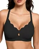 Gailife BHs für Damen, ohne Bügel, Jelly-BHs, gewellt, drahtlos, nahtlos, volle Abdeckung, Bralettes für jeden Tag, Schwarz, X-Large