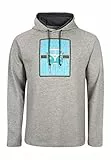 ELKLINE Herren Hoodie Dylan mit VW Bulli Print 1031079 | Kapuzenpullover Sweatshirt Langarm Baumwolle, Farbe:lightgreymelange, Größe:XXL