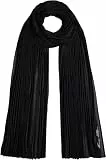 Tommy Hilfiger Damen Schal Script Chiffon Schlicht, Schwarz (Black), Einheitsgröße
