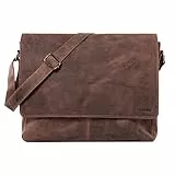 LEABAGS Messenger Bag, Acapulco Echtleder Aktentasche Herren & Damen, Leder Laptoptasche bis 15 Zoll, Umhängetasche mit Schultergurt 39 x 30 x 11 cm