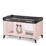 hauck Kinderreisebett Dream N Play ab Geburt bis 15 kg, Klein Zusammenklappbar inkl. Tragetasche und Faltboden, Liegefläche 120 x 60 cm (Disney Minnie Sweetheart)