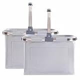 Diurwur® 30L Einkaufskorb 2pcs Erschwinglich Faltbar Tragekorb Groß Einkaufstasche Picknickkorb Klappkorb Reisetasche Praktischer Einkaufen Korb mit Gepolsterten Griffen