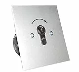 GEBA Schlüsselschalter unterputz, Drucktaste, manuell, Silber