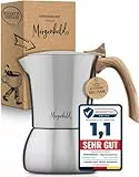 Morgenheld FLOW Espressokocher Edelstahl 6 Tassen (300 ml) – induktionsgeeignet, für alle Herdarten – Mokkakanne mit ergonomischem Griff, BPA-frei – für Zuhause & Camping