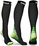 Rwest X Kompressionsstrümpfe Damen und Herren, Kompressionssocken Stützstrümpfe Compression Socks Laufstrümpfe Kompression für Sport,Laufen,Reisen,Radsport,Flug,One Paar