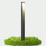 doporro Wegeleuchte Außen IP65 Gartenleuchte Mit Strom Und 5W LED 3000K 80 cm Outdoor Stehlampe Für Terrasse Gartenweg Einfahrt Moderne Pollerleuchte Sandgrau dunkel