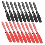 GARVALON 16 Paar Ersatzpropellerblätter Für Rc Flugzeuge Kleiner Propeller Aus Kunststoff Kompatibel Mit Drohnen Und Hubschraubern Schwarz Und Rot Für Innen Und Außenflüge