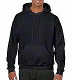 Gildan Herren Sweatshirt Gildan Adult 50/50 Cotton/Poly. Hooded Sweat, Einfarbig, Gr. Medium, Schwarz