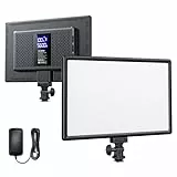 RaLeno LED Videoleuchte, Dimmbare 3200-5600k CRI95+ mit LCD-Display Eingebaute 8000mAh Batterie Video Licht für Tisch Kleinwinkelaufnahmen/Videokonferenzbeleuchtung/Spielestreaming/YouTube Fotografie
