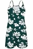 TUONROAD Overall Damen Kurz Schulterfrei Jumpsuit Ärmellos Sexy Playsuits Kurz Blumen Elegant Romper Sommer Casual Party Dunkelgrün L