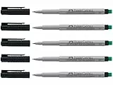 Faber-Castell 205010 - Marker Multimark 152499 S, non-permanent, schwarz, 5 Stück