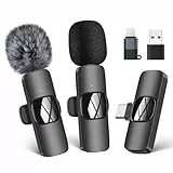 HMKCH Kabelloses Lavalier Mikrofon für Handy/iPhone/Computer, Wireless USB C Ansteckmikrofon für Videoaufnahmen, Vlog, TikTok, YouTube, Rauschunterdrückung, Plug-Play Clip on Mikrofon-Sets