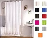 MSV Anti-Schimmel Duschvorhang - Anti-Bakteriell, waschbar, wasserdicht, mit 12 Duschvorhangringen - Polyester, „Weiß“ 180x200cm