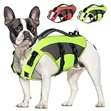 CITÉTOILE Hunde Schwimmweste mit Griff und Reflektierend, Einstellbare Rettungsweste für Kleine Mittel Große Hunde, Langlebigem für Wassersport Schwimmen und Bootfahren, Grün, M