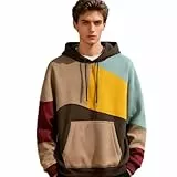 RUIZEHONG Herren Hoodie Bunt Kapuzenpullover Streetwear Casual Sweatshirt Urban Kapuzenpulli Pullover Long Sleeve