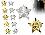 AOYEGIC 10 Stück Abzeichen Anstecknadel,Modische Metall Anstecker,Pentagramm Brosche,verwendet für Damen und Herren Kleidung Hut Anzug Pullover Dekoration(Gold und Silber)