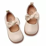 RVROVIC Kleine Mädchen Mary Jane Flats Gracy Ballett Prinzessin Kleinkind Kleid Schuhe Schule Geburtstag Party(1-Beige,25 EU)
