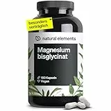 natural elements Magnesiumbisglycinat - Premium: Chelatiertes Magnesium - 180 Kapseln - 300mg elementares Magnesium pro Tagesdosis - Laborgeprüft, vegan, hochdosiert