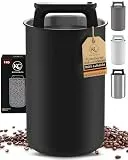 KC Kitchen & Co. Kaffeedose luftdicht für 1 kg Kaffeebohnen – Edelstahl Vorratsdose mit Vakuumdeckel & Aromaverschluss – Aufbewahrungsdose für Kaffee, Tee, Zucker, Müsli Schwarz Matt (2800 ml)
