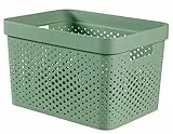 CURVER Infinity-Behälter, 17 l, Grün, 35,5 x 26,2 x 21,9 cm, recycelter Kunststoff, 245855, One Size