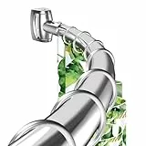 Gebogene Duschvorhangstange, 89-193cm Verstellbare Rostfreie Duschvorhangstange aus Gebürstetem Schwarz Geeignet für Bad, Wohnzimmer, Balkon, Bohren Erforderlich