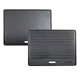 GP1 Grillplatte für PRO/RED Serie Wendeplatte Gusseisen Pizzaplatte Grill-Zubehör Universal 4,15kg 40 x 30 cm Grillaufsatz Geriffelte & Glatte Emaille-Beschichtung Fläche verwendbar, massive Schwarz