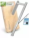 WOHNHELD® Küchenrollenhalter ohne Bohren | Mit Abroll-Bremse | Extrem stabil | Zewa Rollenhalter Wand selbstklebend Edelstahl Silber